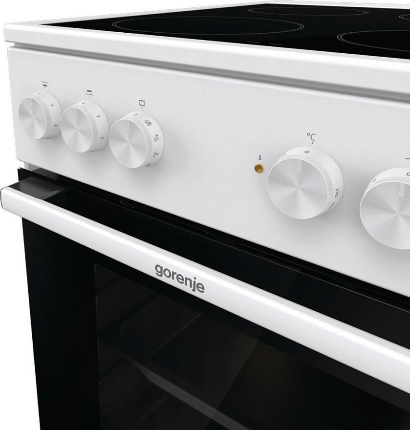Электрическая плита Gorenje GEC5A41WG стеклокерамическая, белый