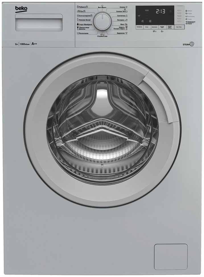 Стиральная машина Beko WSRE6512ZSS, серебристый