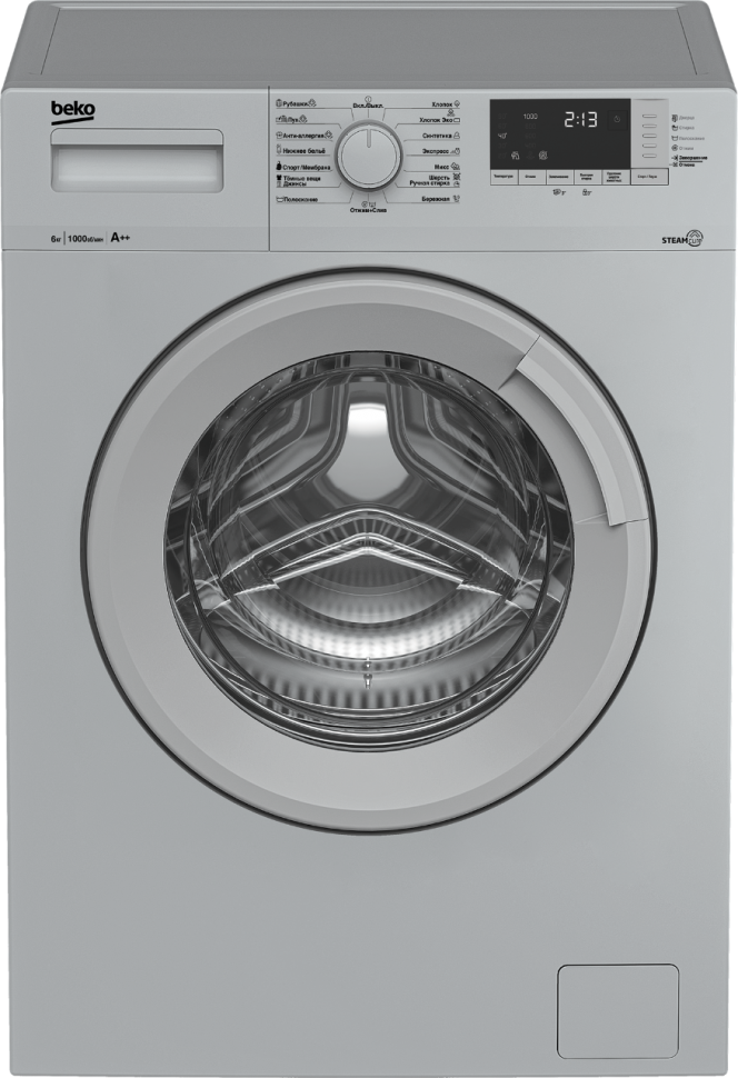 Стиральная машина Beko WSRE6512ZSS, серебристый