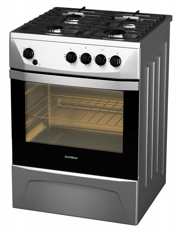 Газовая плита Darina 1D1 GM141 014 X Silver, нержавеющая сталь реш.чугун