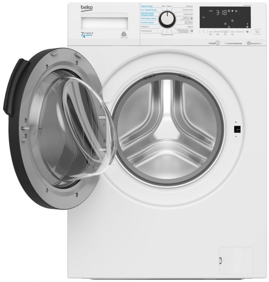 Стиральная машина с сушкой Beko WDB7425R2W, белый