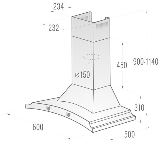 Купольная вытяжка Gorenje DK63MCLI, слоновая кость