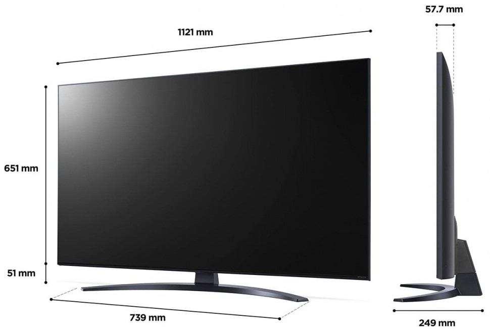 Телевизор LG 43"  43NANO766QA 2022 NanoCell, HDR RU, черный