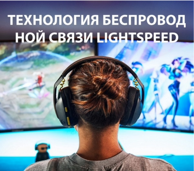 Гарнитура игровая Logitech G435, черный / желтый [981-001050]