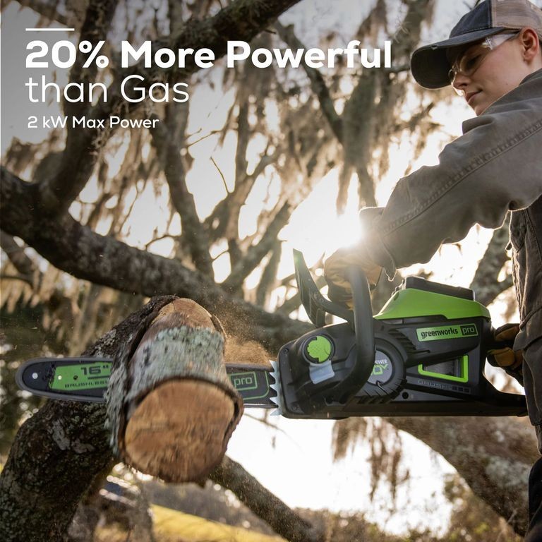 Цепная пила аккумуляторная GreenWorks GD60CS25, 60V, 40 см, бесщеточная, 2500 Вт, без АКБ и ЗУ  (2008907)